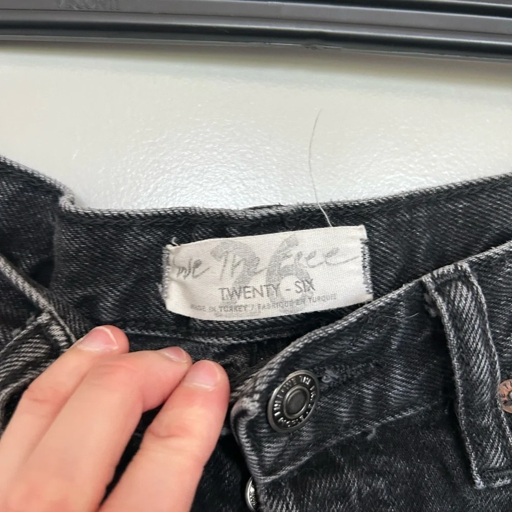 We the Free Distressed Black Denim Shorts